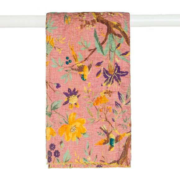 Taj Hotel Home Decor Kantha Cotton Scarve | 1-Piece | Multicolor | 18"x72" - Picture 2 of 2